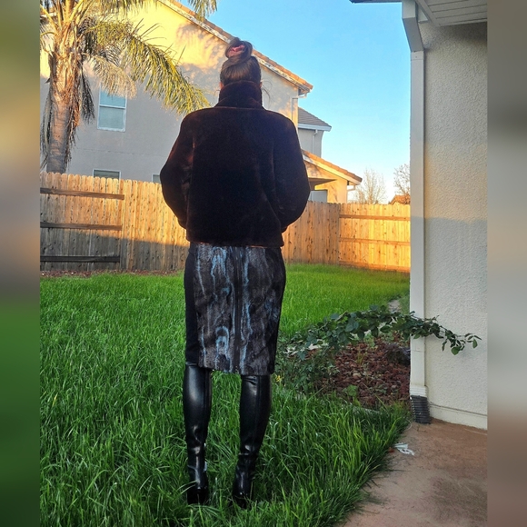 REAL FUR Shearling Lamb Mouton Coat M - Picture 2 of 15